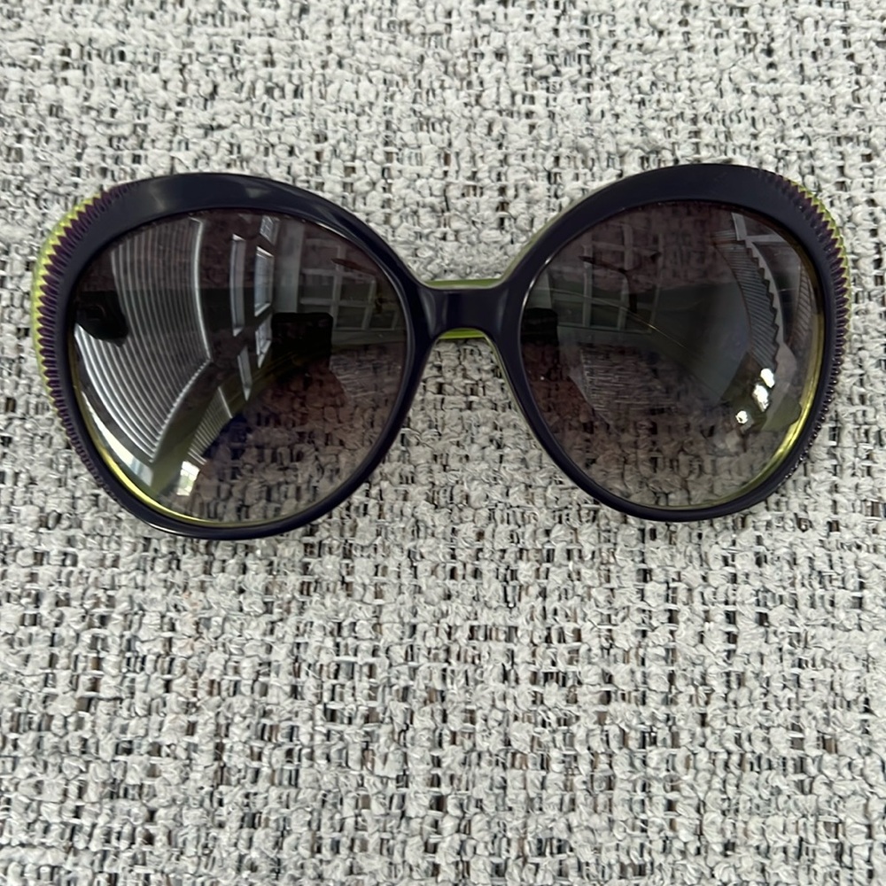 Purple and green Alexander McQueen sunglasses